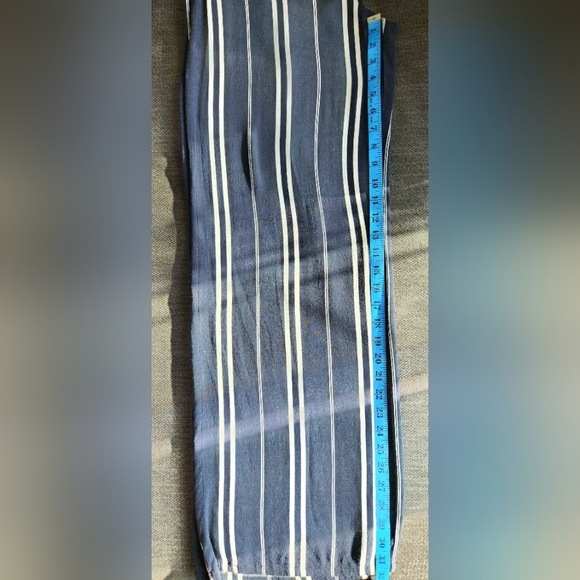 Dynamite Striped Wide-Leg Navy Blue and White Mid-Rise Pant Size Medium - Picture 13 of 15